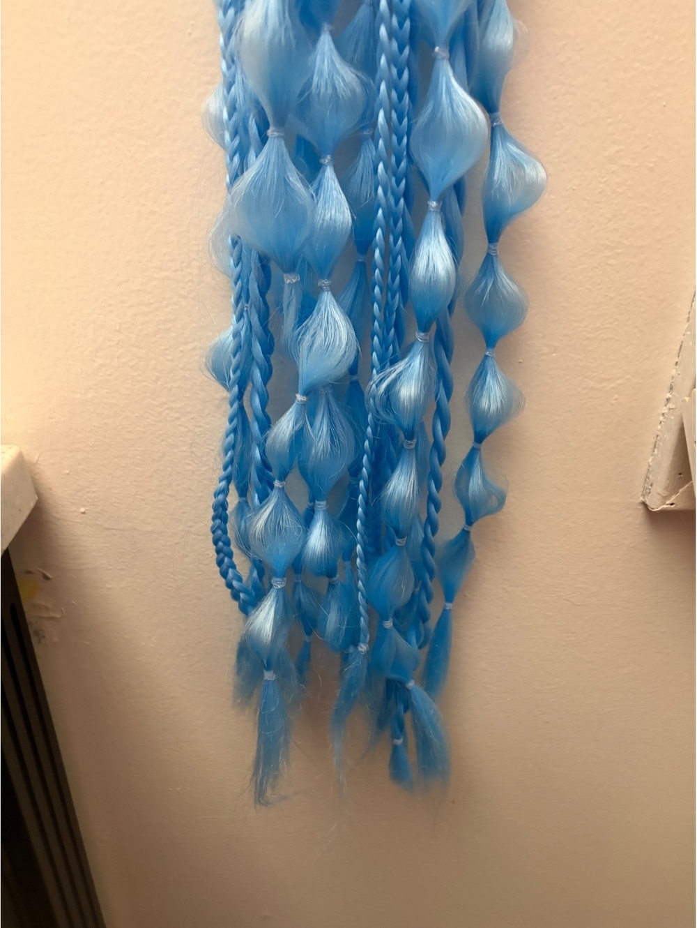 Blue Glow in the Dark Pigtail Hair extensions - Picture 3 of 4